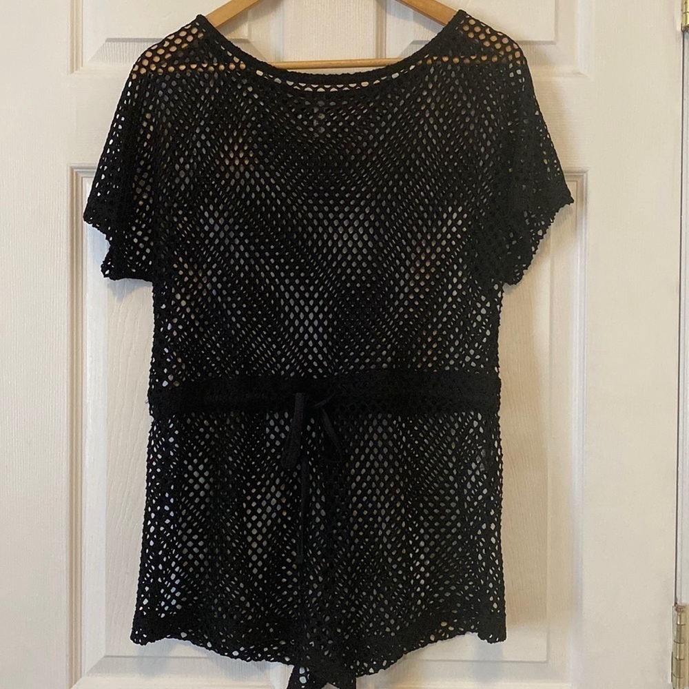 FOREVER21 Sheer Mesh Swim Coverup Romper